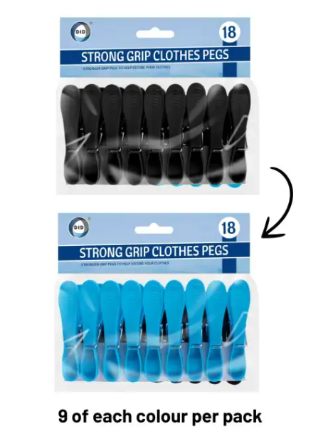18pc Strong Grip Clothes Pegs