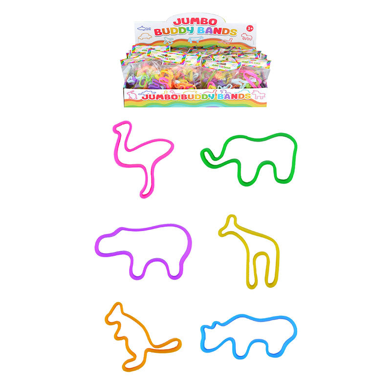 Jumbo Buddy Bands Bracelet Zoo 6 Assorted Pieces Bag